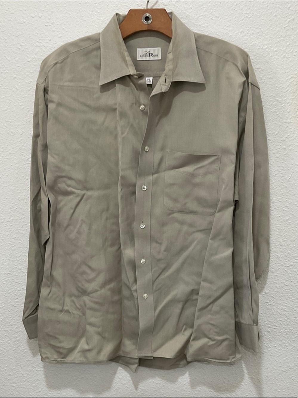 Louis Roth Classic Men's Long Sleeve Dress Shirt in Taupe